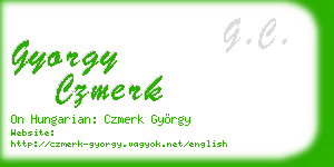 gyorgy czmerk business card