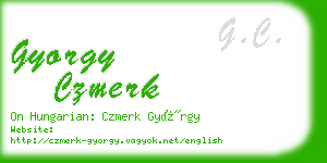 gyorgy czmerk business card